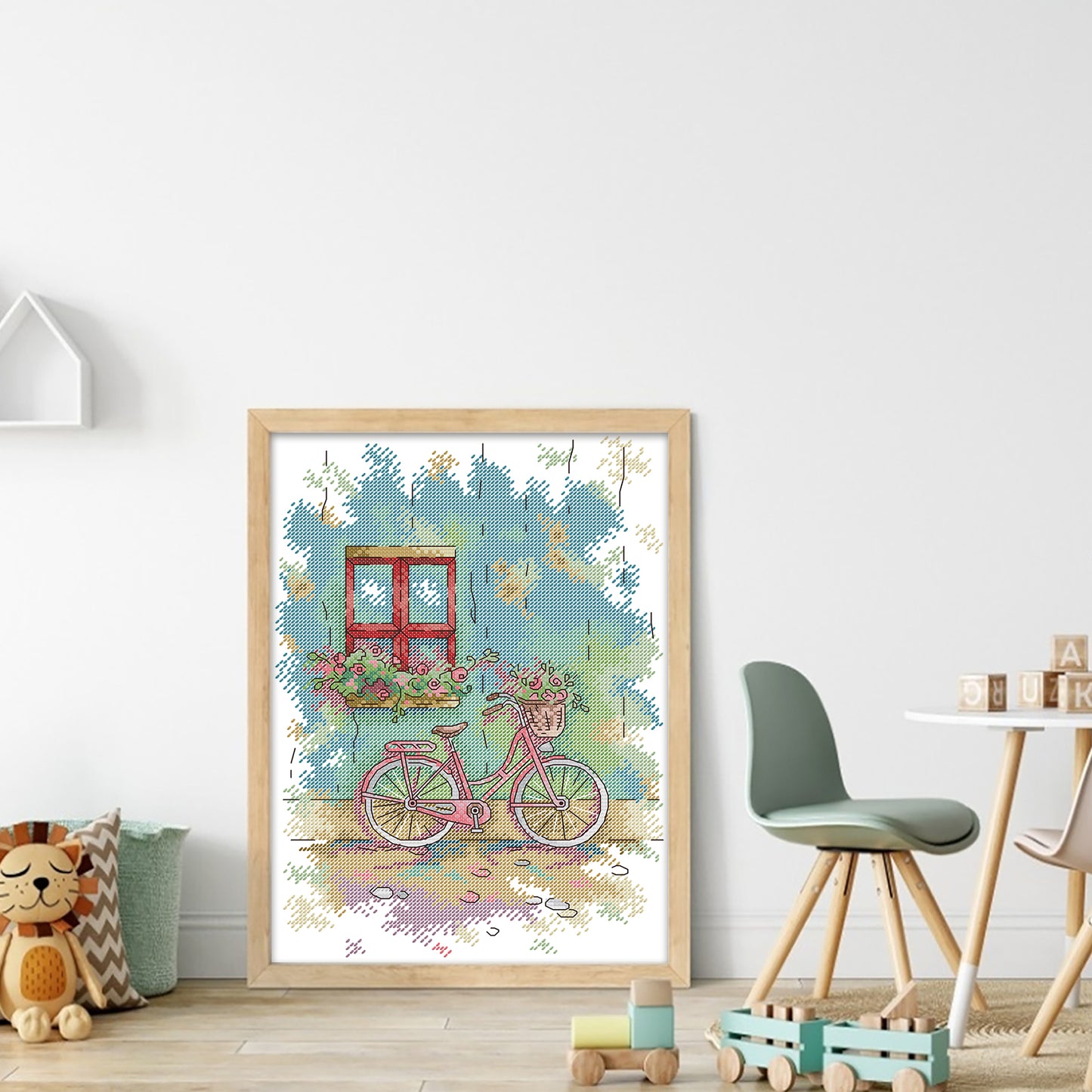 Bicycle - 14CT Stamped Cross Stitch 26*33CM (Joy Sunday)