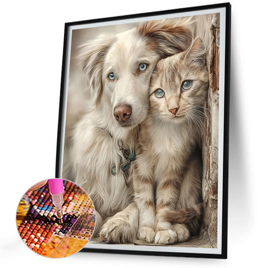 Cute Cats And Dogs - Full Round Drill Diamond Painting 30*40CM