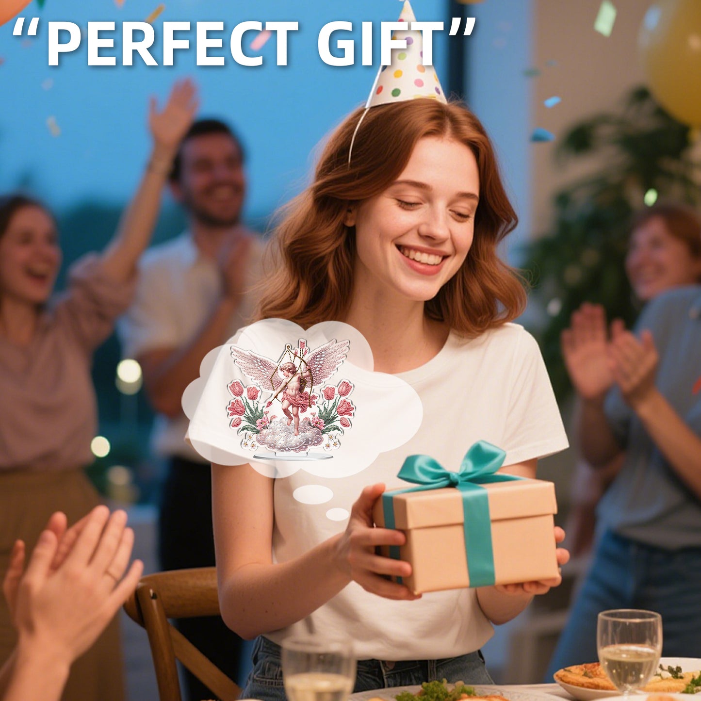 2D Flat DIY Angel Acrylic Diamond Painting Tabletop Ornaments Kit Home Decor