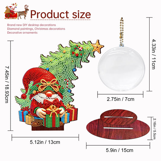 Photo Christmas Tree 5D DIY Diamond Art Tabletop Wood Decorations Ornament Kits
