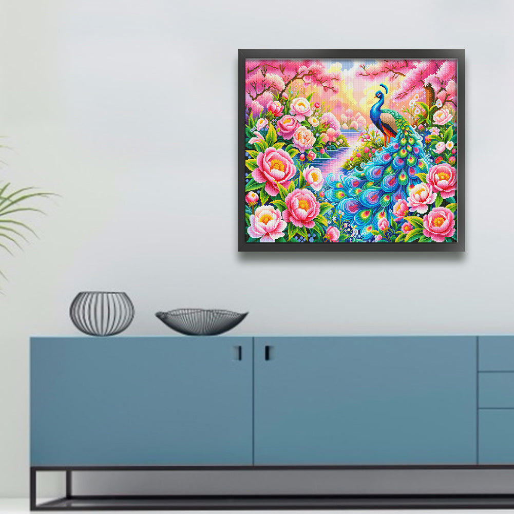 Flowers Bloom In Wealth And Prosperity - 11CT Stamped Cross Stitch 75*68CM(Mona Lisa Brand)