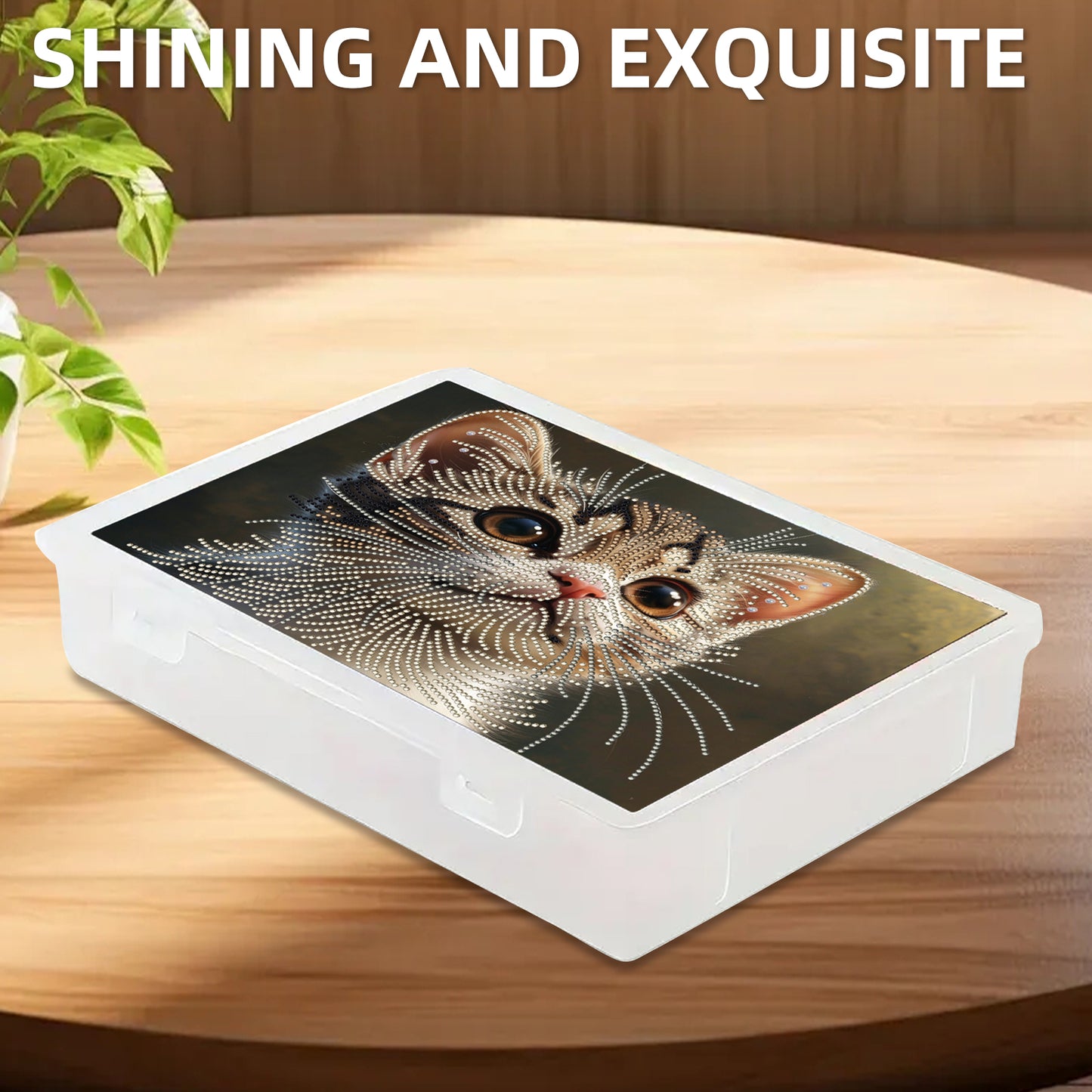 Cat 5D DIY Full Diamond Art Storage Box Crystal Mosaic Storage Container Kit