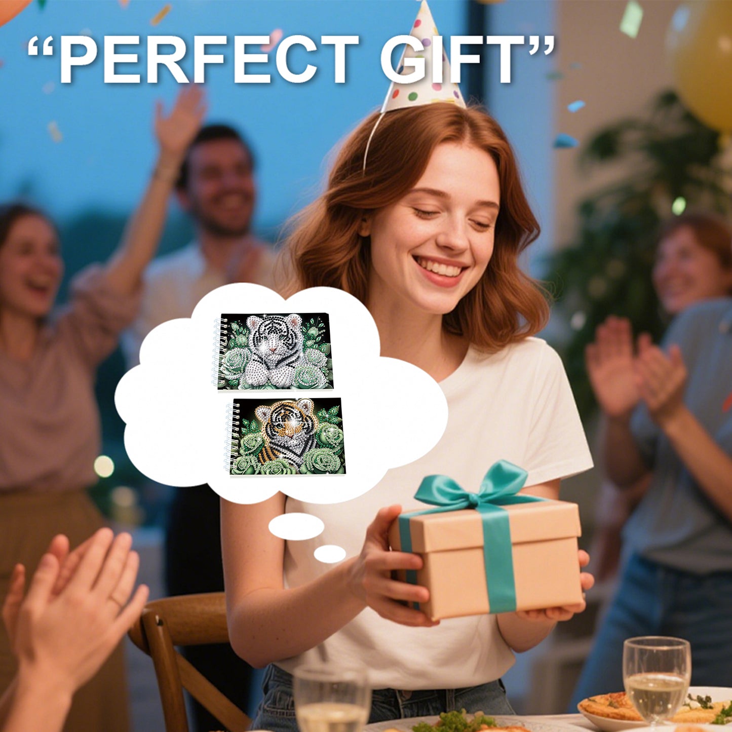 2 Pack Tiger DIY Diamond Art Spiral Notebook Kit 80Pages No Lines for Adults