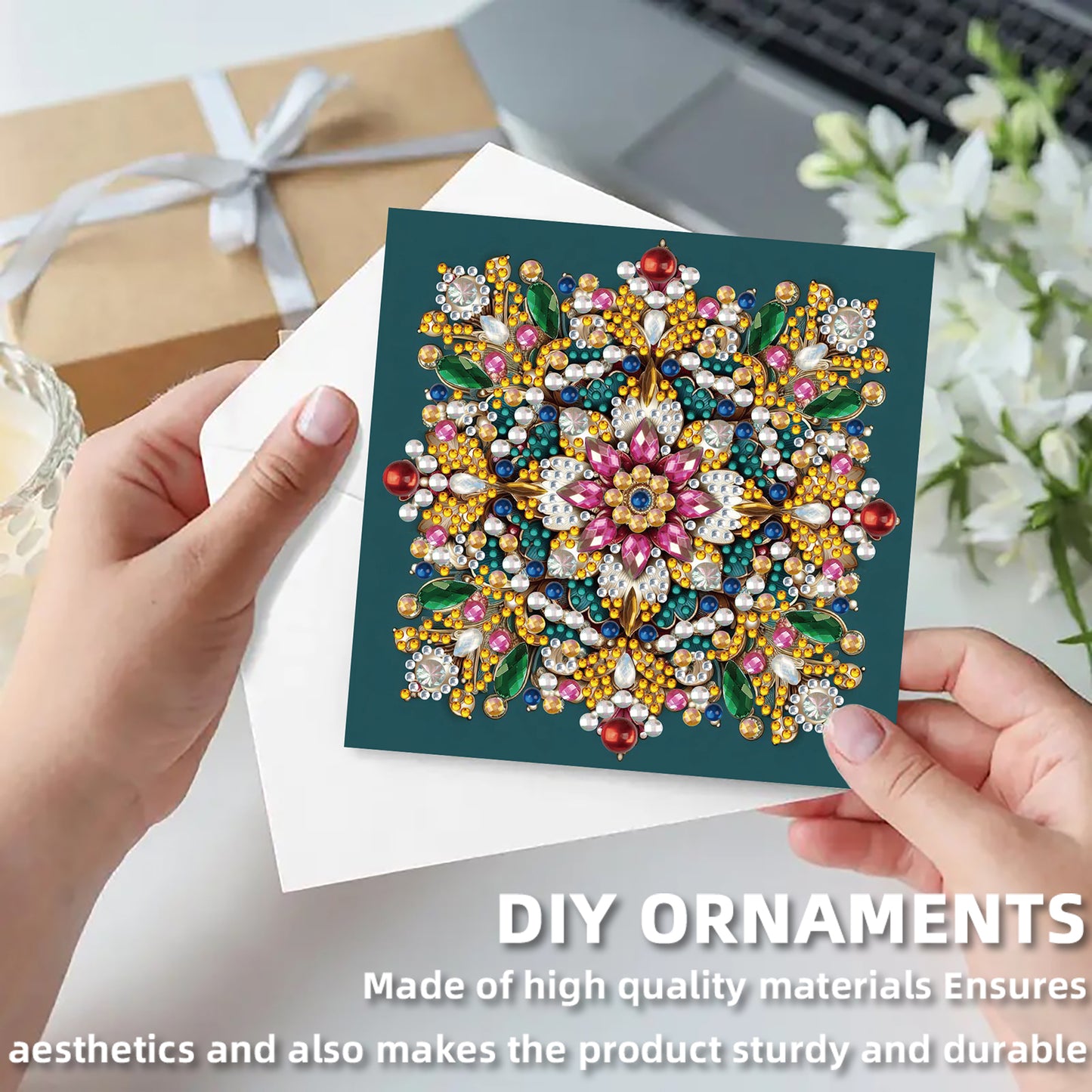 12pcs Mandala Theme DIY Diamond Art Greeting Cards with Envelope for Birthday