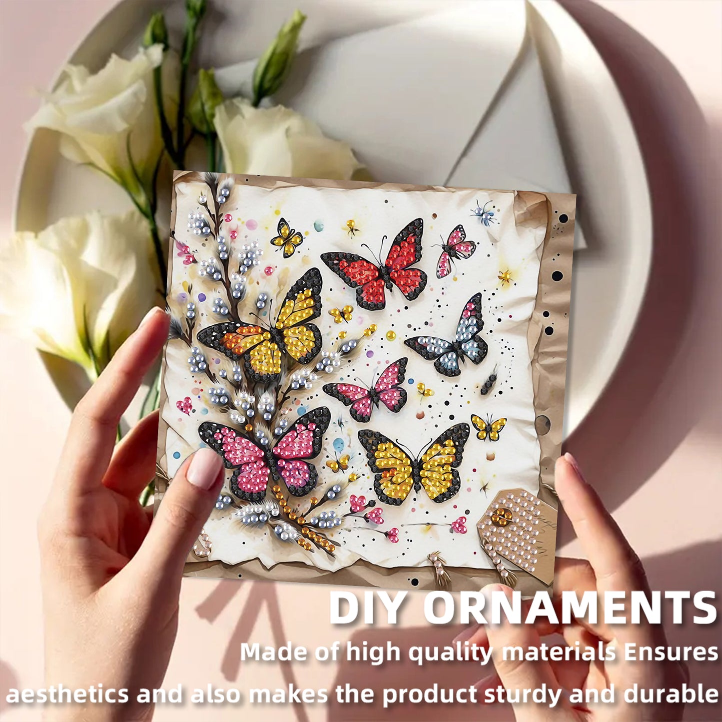 12pcs Insect Theme DIY Diamond Art Greeting Cards with Envelope for Birthday