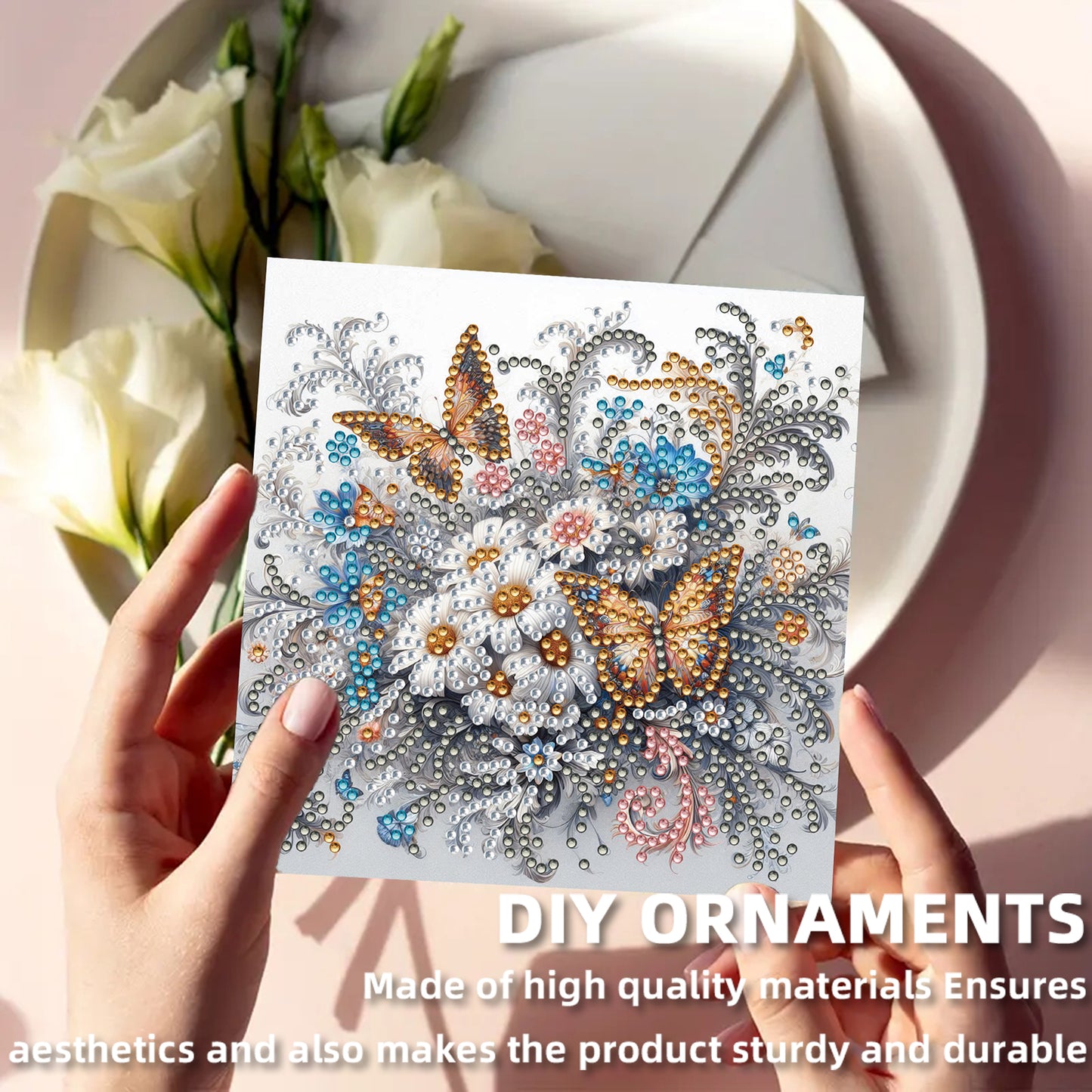 12pcs Butterfly Theme DIY Diamond Art Greeting Cards with Envelope for Birthday