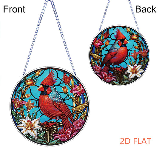 Flower Bird 2D Flat DIY Hanging Diamond Art Ornament Window Pendant (Garland)