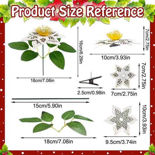8Pcs 3D White Artificial Flowers DIY Desktop Diamond Art Kit Adults Home Decor