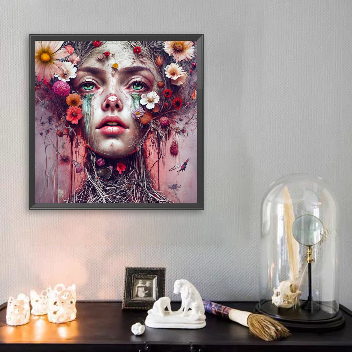 Flower Girl - Full Square Drill Diamond Painting 40*40CM