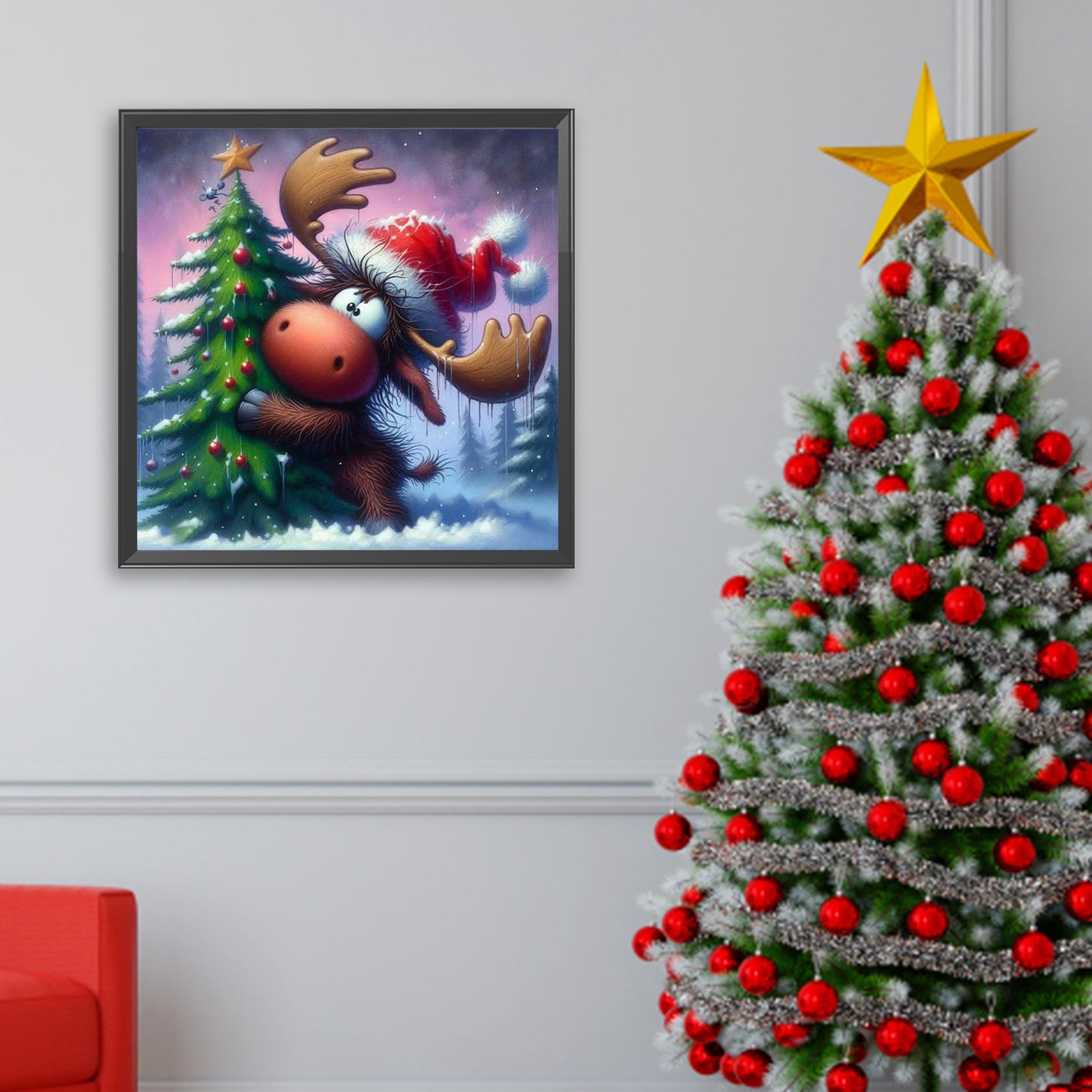 Winter Christmas Reindeer - Full Square Drill Diamond Painting 30*30CM