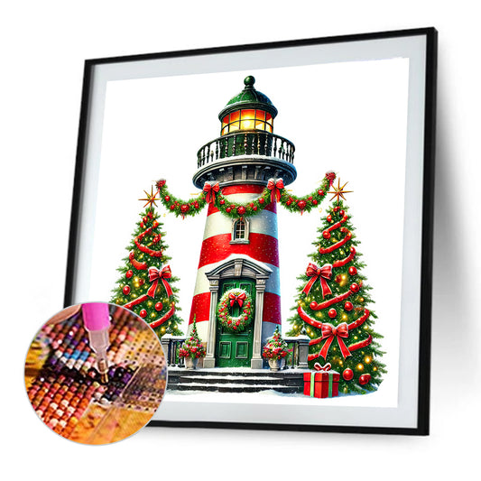 Christmas Lighthouse - Full Round Drill Diamond Painting 40*40CM