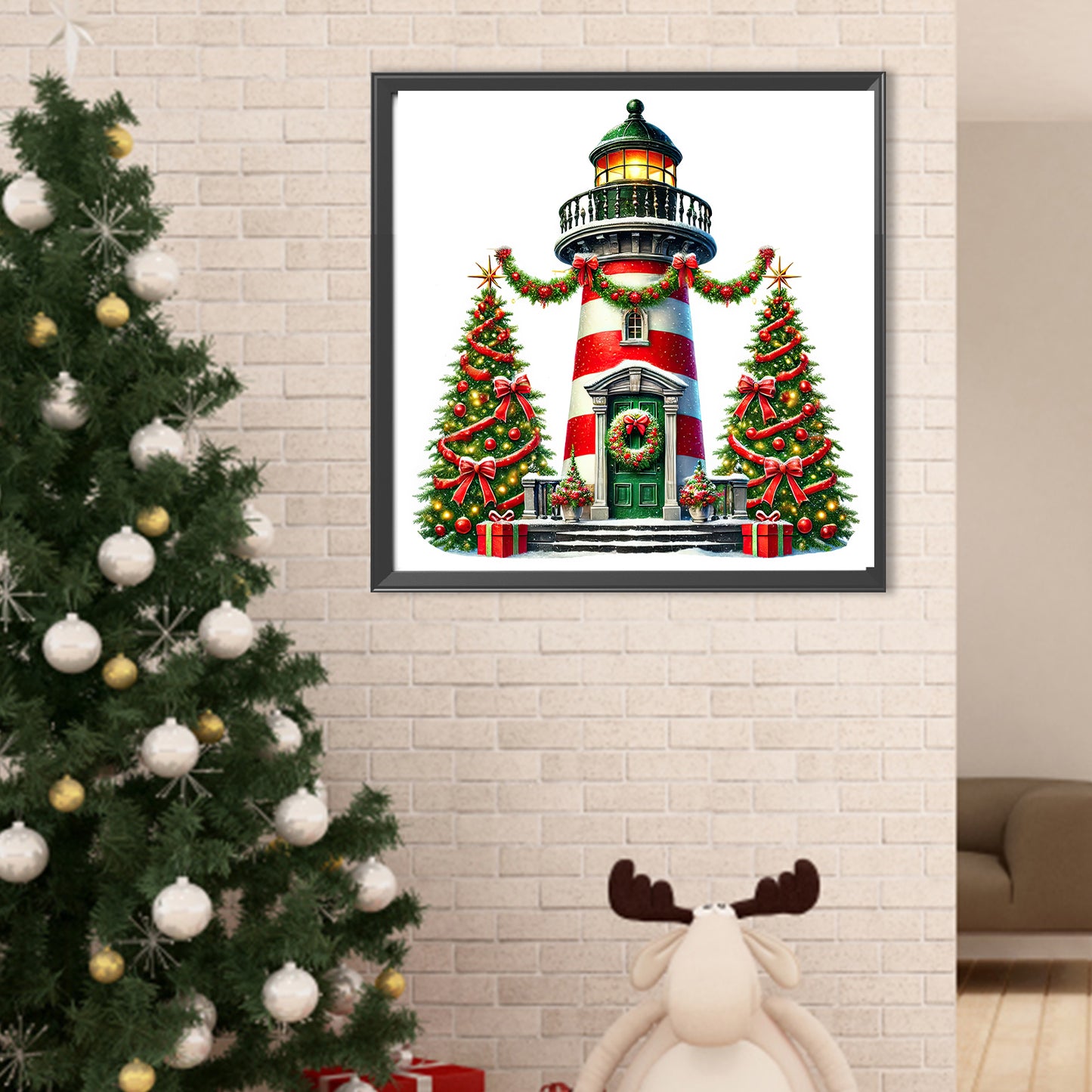 Christmas Lighthouse - Full Round Drill Diamond Painting 40*40CM
