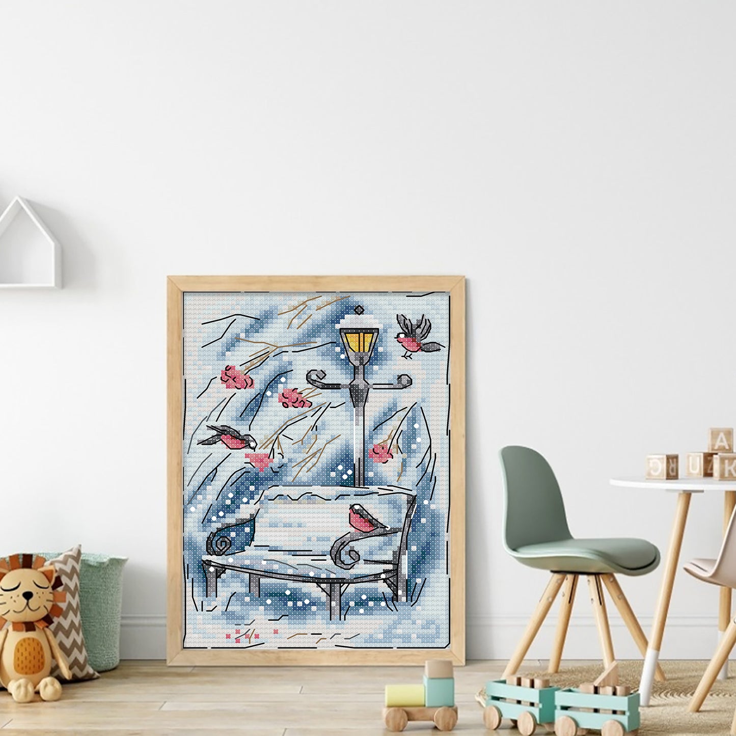 Winter Snow Scene - 14CT Stamped Cross Stitch 15*19CM (Joy Sunday)