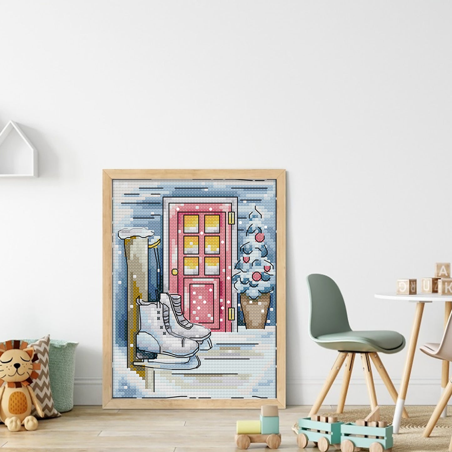 Winter Snow Scene - 14CT Stamped Cross Stitch 15*18CM (Joy Sunday)