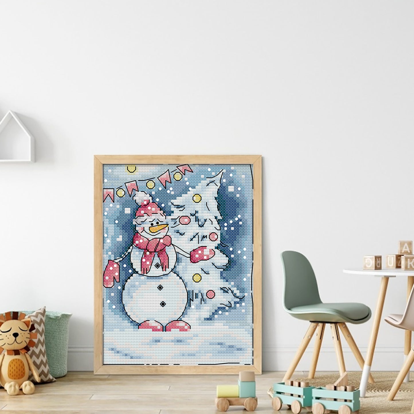 Winter Snow Scene - 14CT Stamped Cross Stitch 15*18CM (Joy Sunday)