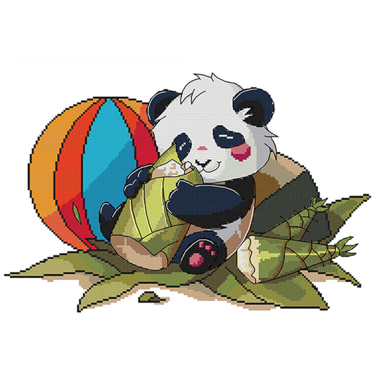 Panda Loves Bamboo Shoots - 14CT Stamped Cross Stitch 42*32CM (Joy Sunday)