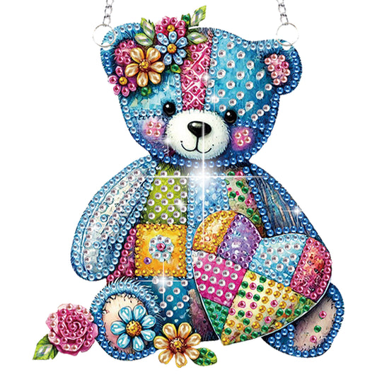 4pcs Bear Panda DIY 2D Flat Special Shaped Diamond Painting Kits Pendant Gifts