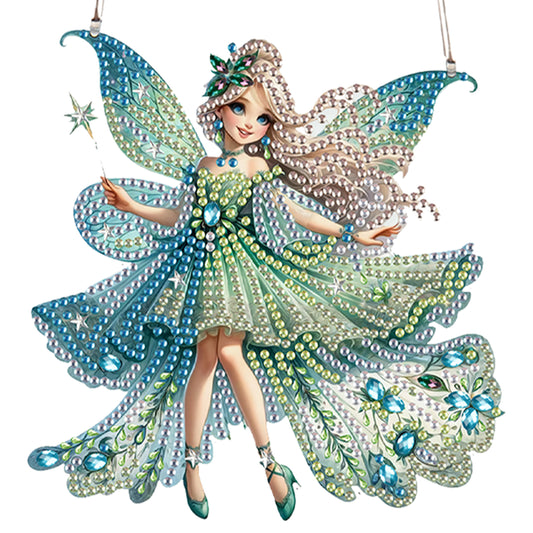 4pcs Elf Girl DIY 2D Flat Special Shaped Diamond Painting Kits Pendant Gifts