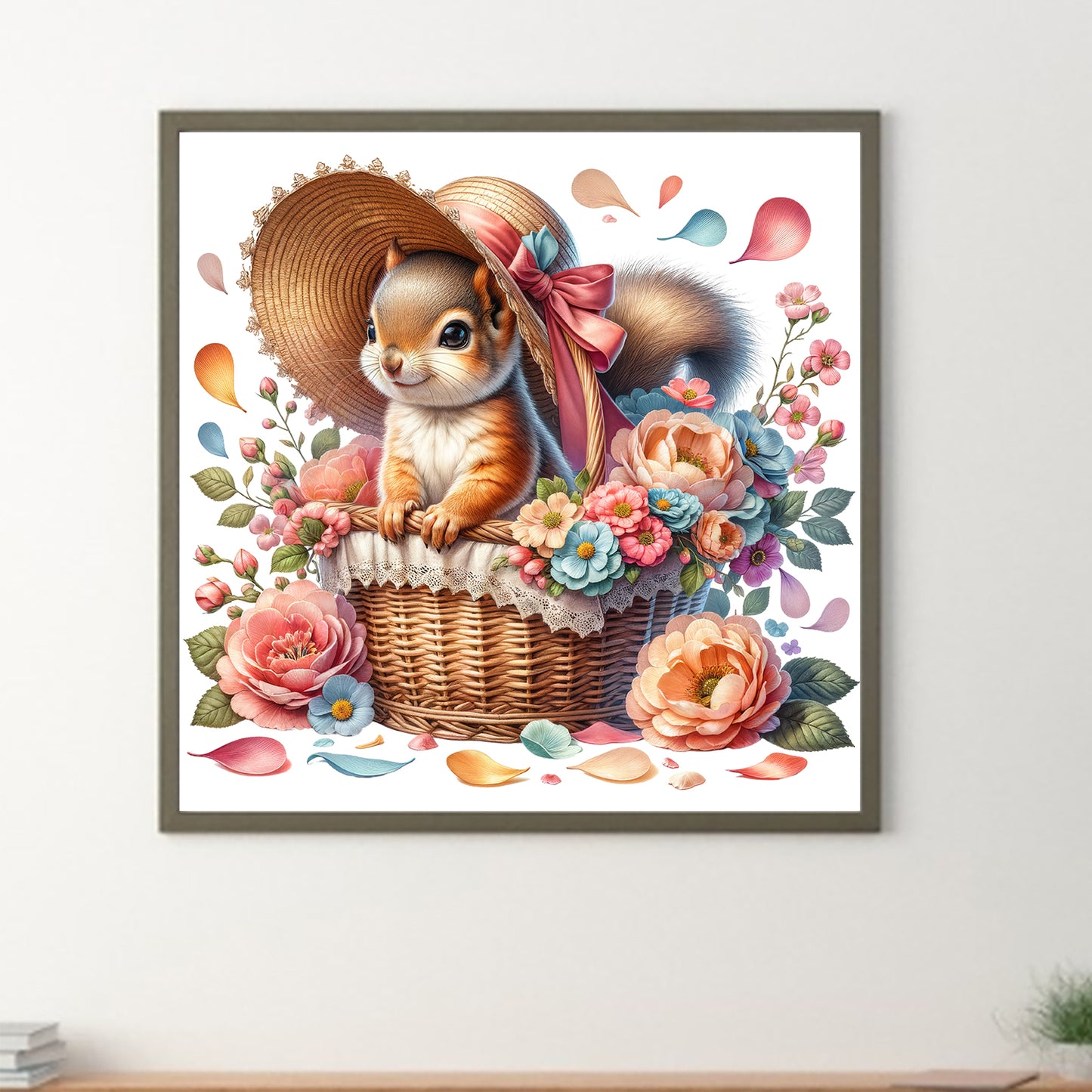 Squirrel And Flowers - Full Round Drill Diamond Painting 40*40CM