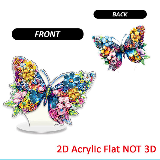 Butterfly DIY 2D Flat Acrylic Diamond Painting Tabletop Ornament for Home Decor