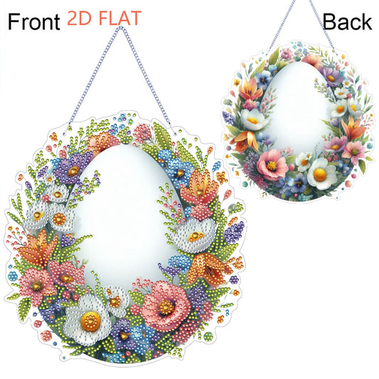 Flower Egg 2D Flat Acrylic DIY Diamond Painting Pendant Kits Home Wall Decor