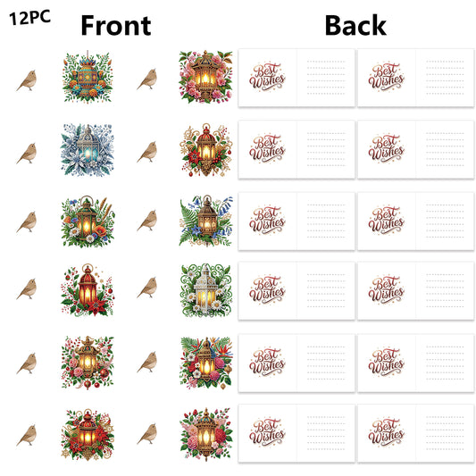 12Pcs Night Light DIY Diamond Painting Greeting Card Kit for Adults Gifts