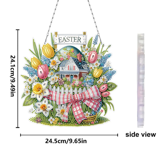 Easter Egg 1 DIY 2D Flat Acrylic Double Sided Diamond Painting Kits Pendant