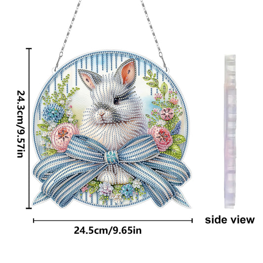Easter Bunny 3 DIY 2D Flat Acrylic Double Sided Diamond Painting Kits Pendant