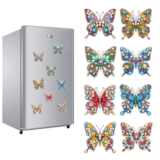 16Pcs Butterfly Hummingbird DIY Fridge Diamond Painting Magnets Stickers Gifts