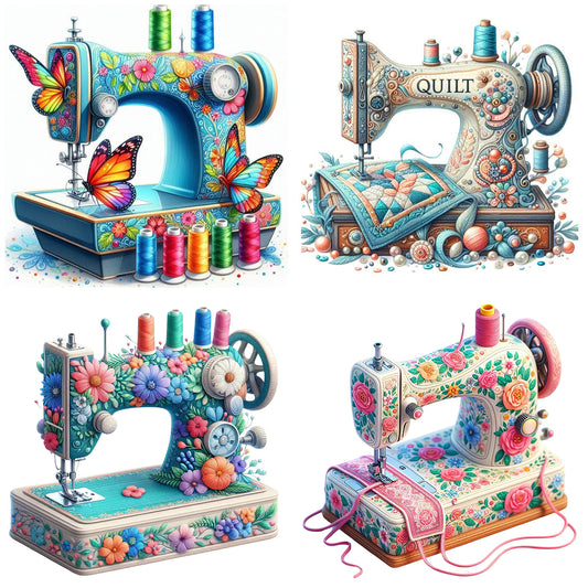 Sewing Machine - Full Round Drill Diamond Painting 30*30CM