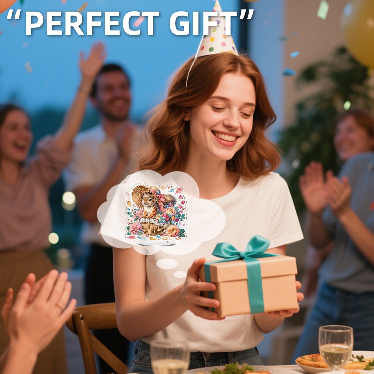 Squirrel DIY 2D Flat Acrylic Special Shaped Diamond Art Kits 22x25cm Home Decor