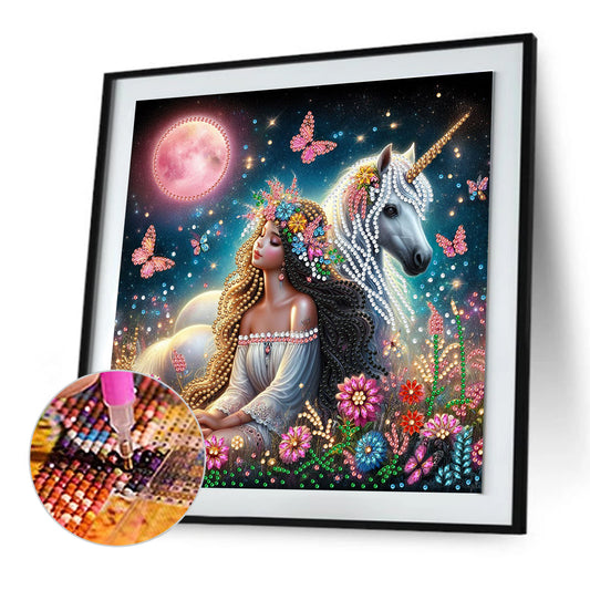 Unicorn Fairy Girl - Special Shaped Drill Diamond Painting 30*30CM