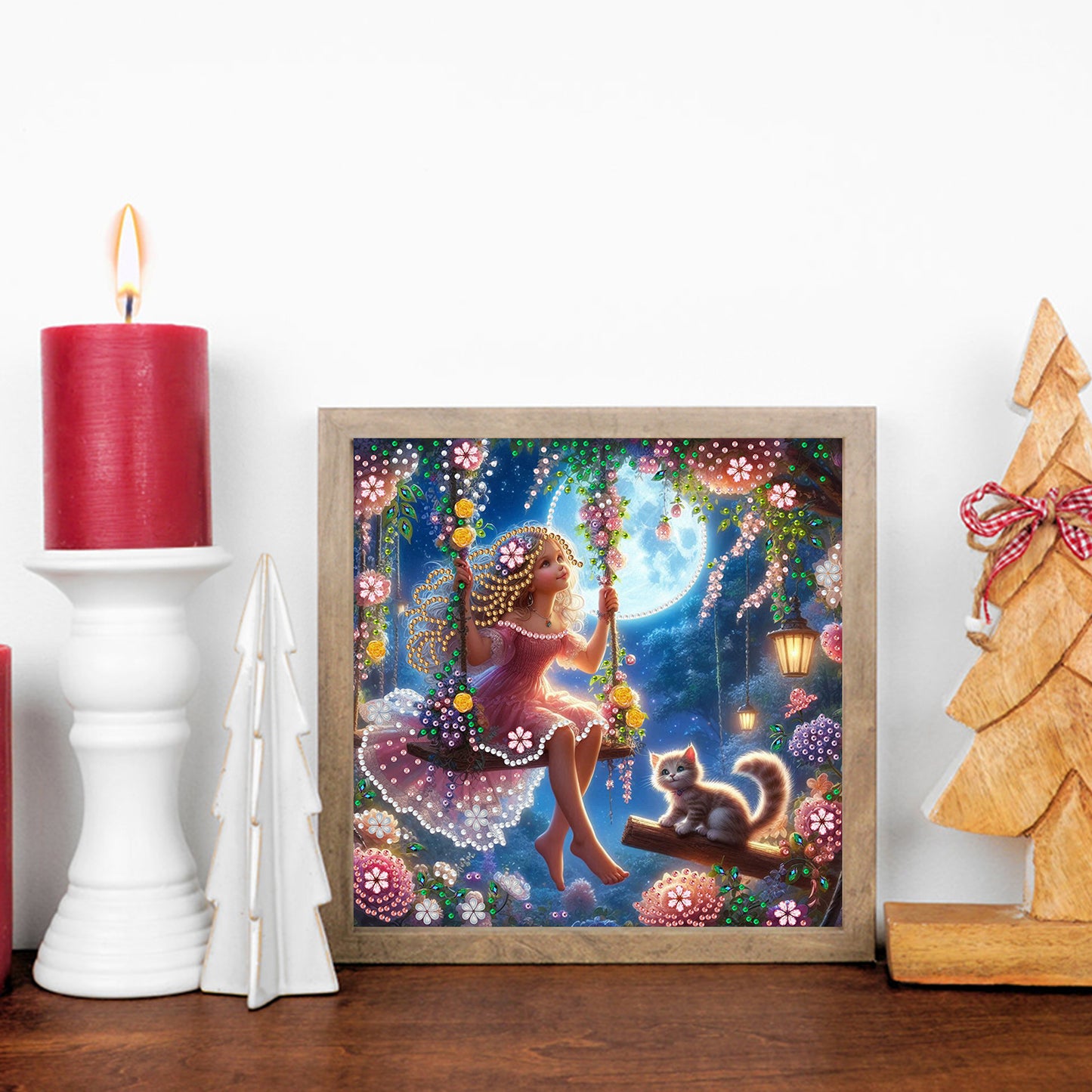 Swinging Girl - Special Shaped Drill Diamond Painting 30*30CM