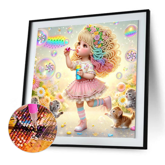 Rainbow Girl - Special Shaped Drill Diamond Painting 30*30CM
