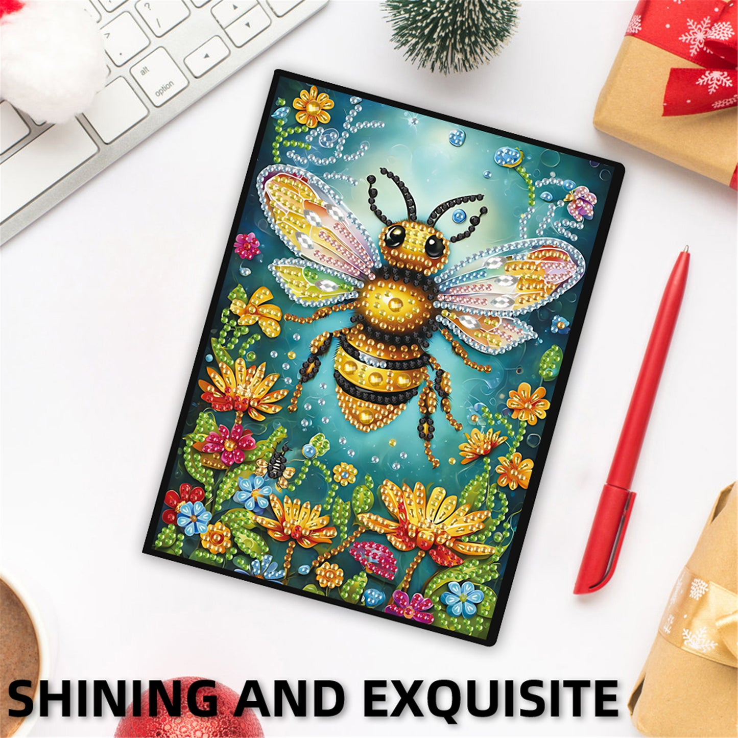 2pcs Bee Partial DIY 50 Pages A5 Diamond Painting Notebook for Study Drawing