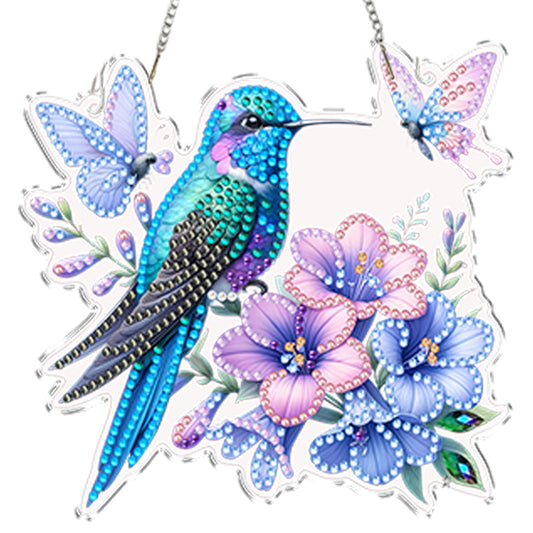 4Pcs Flower Hummingbird 2D Flat DIY Special Shape Hanging Diamond Art Kits