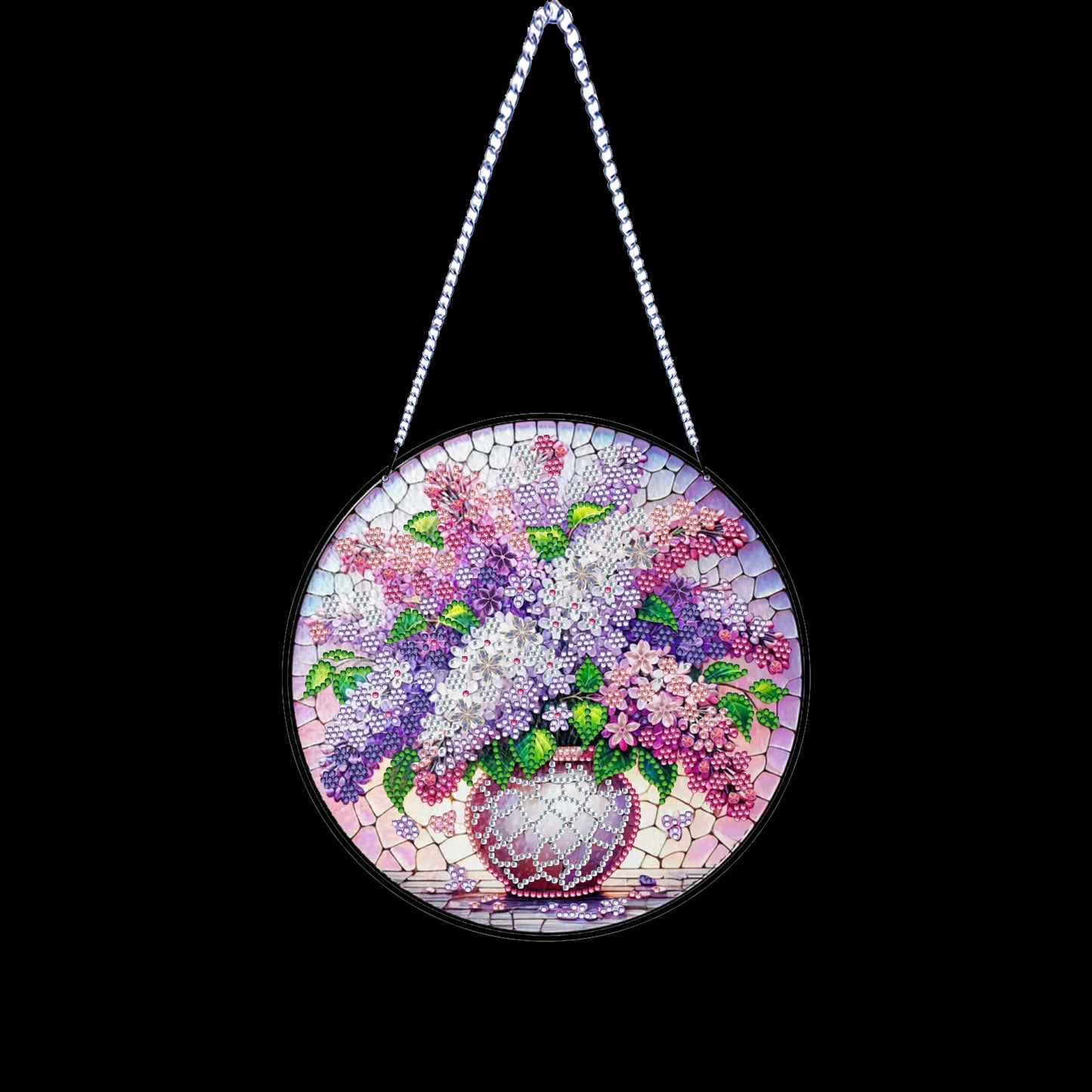 Lavender Bouquet DIY 2D Flat Acrylic Diamond Painting Hanging Pendant Home Decor