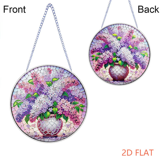 Lavender Bouquet DIY 2D Flat Acrylic Diamond Painting Hanging Pendant Home Decor