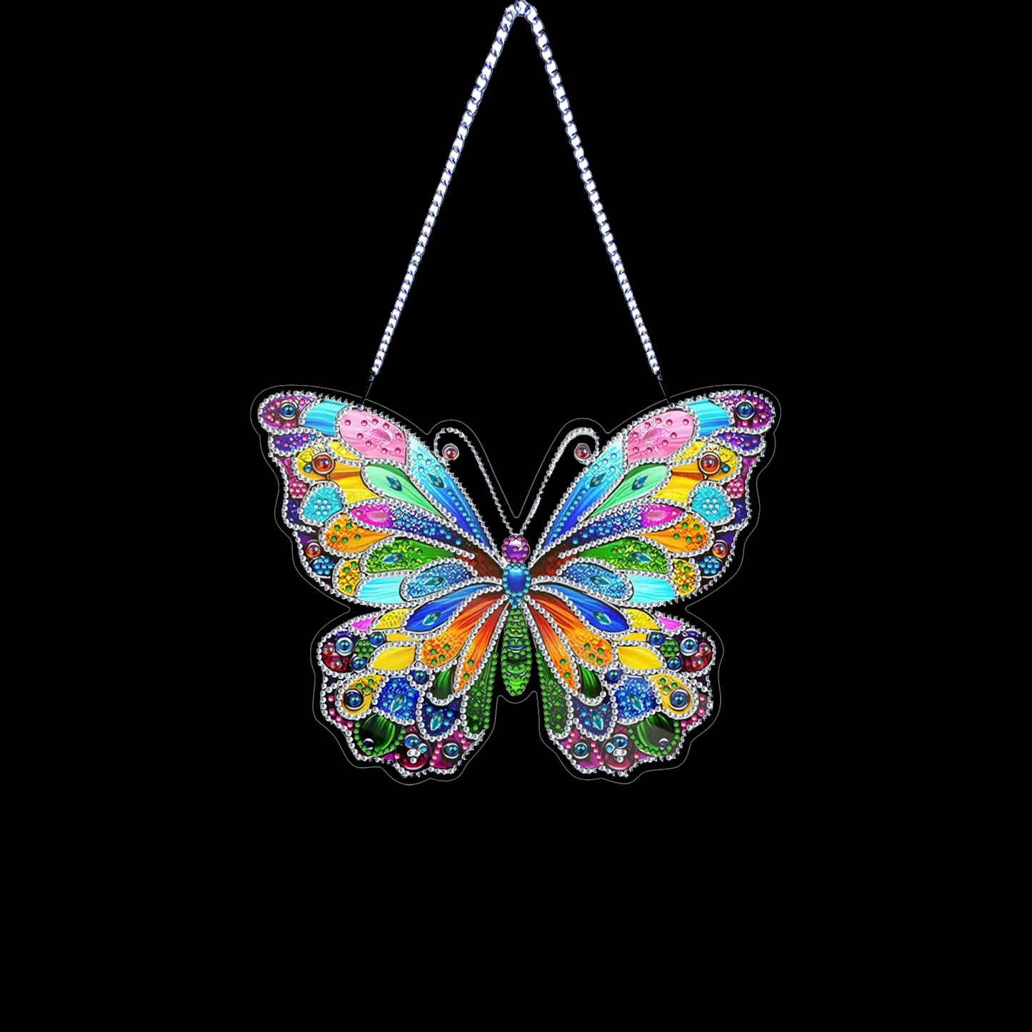 Butterfly DIY 2D Flat Acrylic Diamond Painting Hanging Pendant for Home Decor