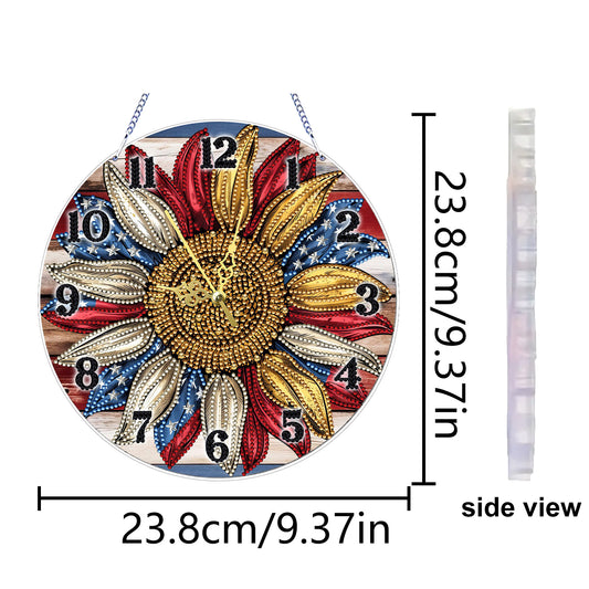 Sunflower 2D Flat DIY Acrylic Diamonds Painting Clocks Home Bedroom Decor