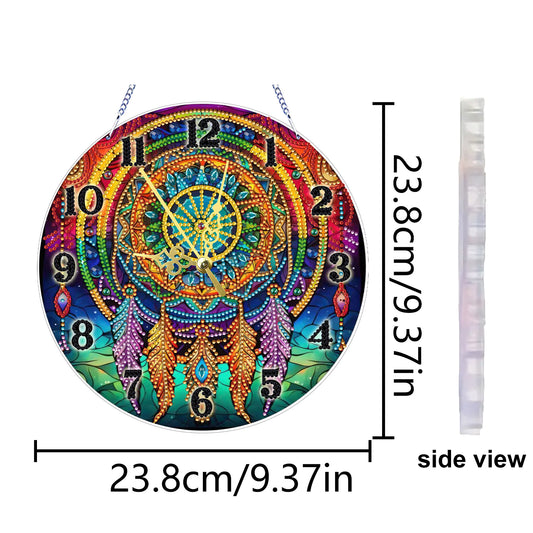 Dreamcatcher 2D Flat DIY Acrylic Diamonds Painting Clocks Home Bedroom Decor