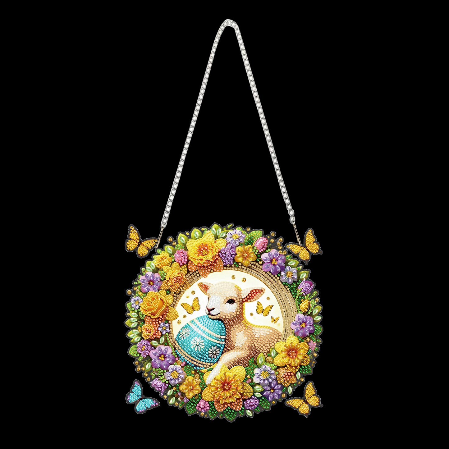 Sheep Wreath 2D Flat DIY Special Shape Hanging Diamond Art Kits Wall Door Decor