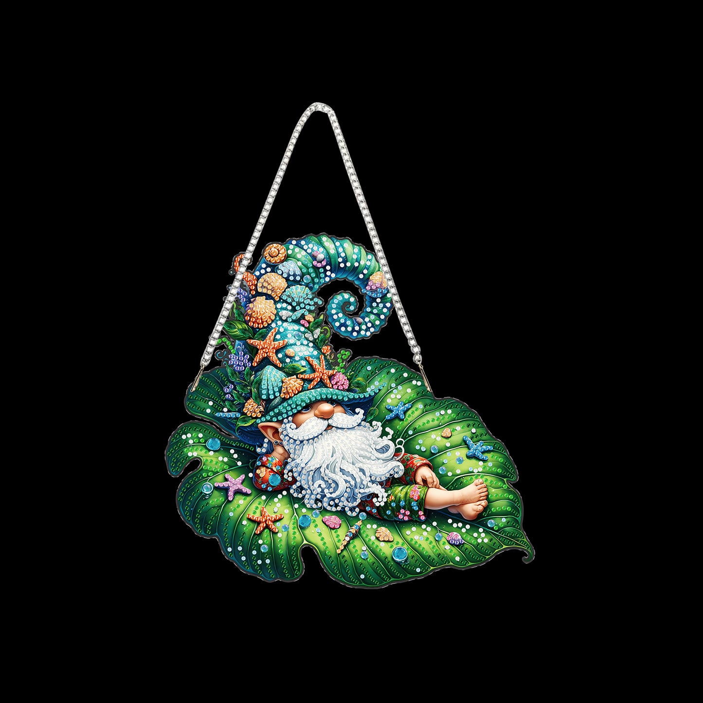 Ocean Gnome 2D Flat DIY Special Shape Diamond Art Hanging Pendant Kit Wall Decor