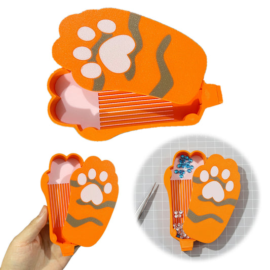 Diamond Painting Tray Organizer with Magnetic Lid for DIY Crafts Beads (Brown L)