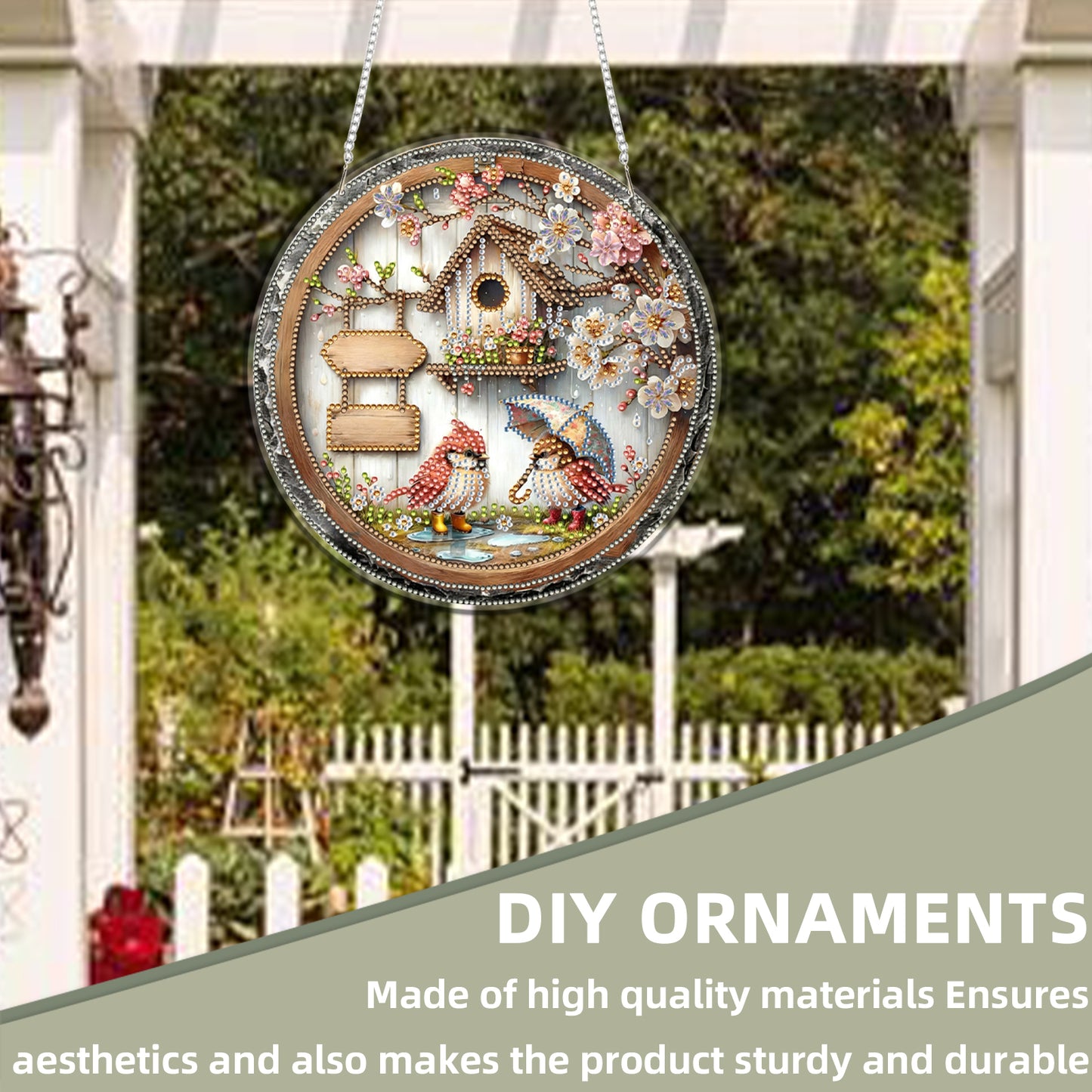 Bird Nest 2D Flat DIY Acrylic Diamond Art Pendant Craft Kit for Home Wall Decor