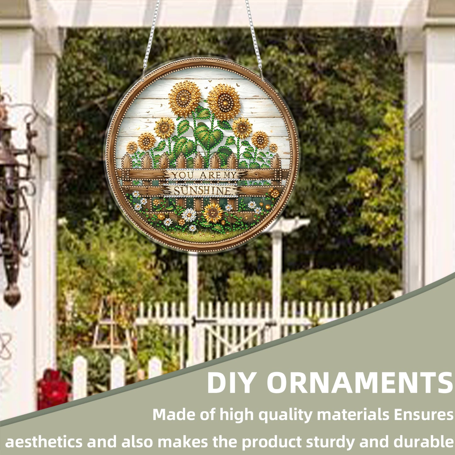 Sunflower 2D Flat DIY Acrylic Diamond Art Pendant Craft Kit for Home Wall Decor