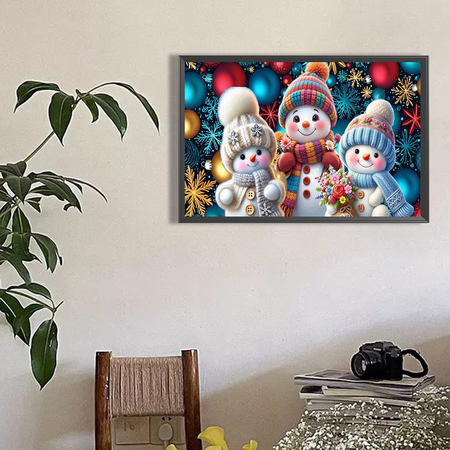 Snowman - Full Round Drill Diamond Painting 50*30CM