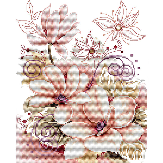 Magnolia - 14CT Stamped Cross Stitch 27*33CM(Joy Sunday)