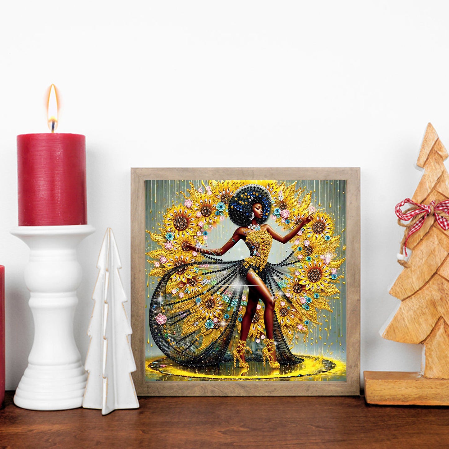 Black Woman - Special Shaped Drill Diamond Painting 30*30CM