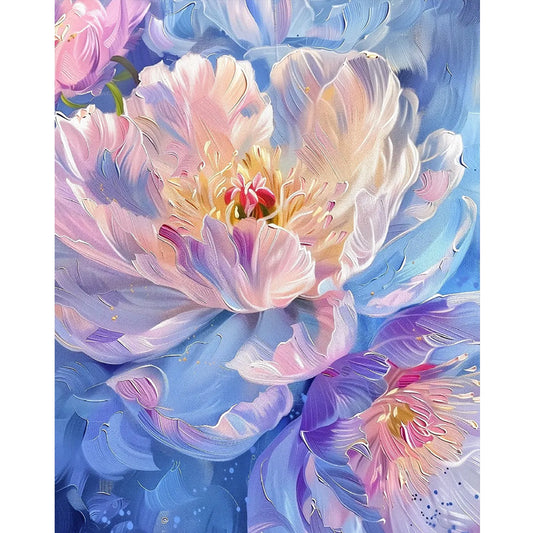 Gradient Peon - 9CT Stamped Cross Stitch 65*80CM(Jun He Brand)